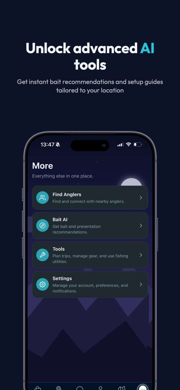 Unlock advanced AI tools: get instant bait recommendations and setup guides tailored to your location